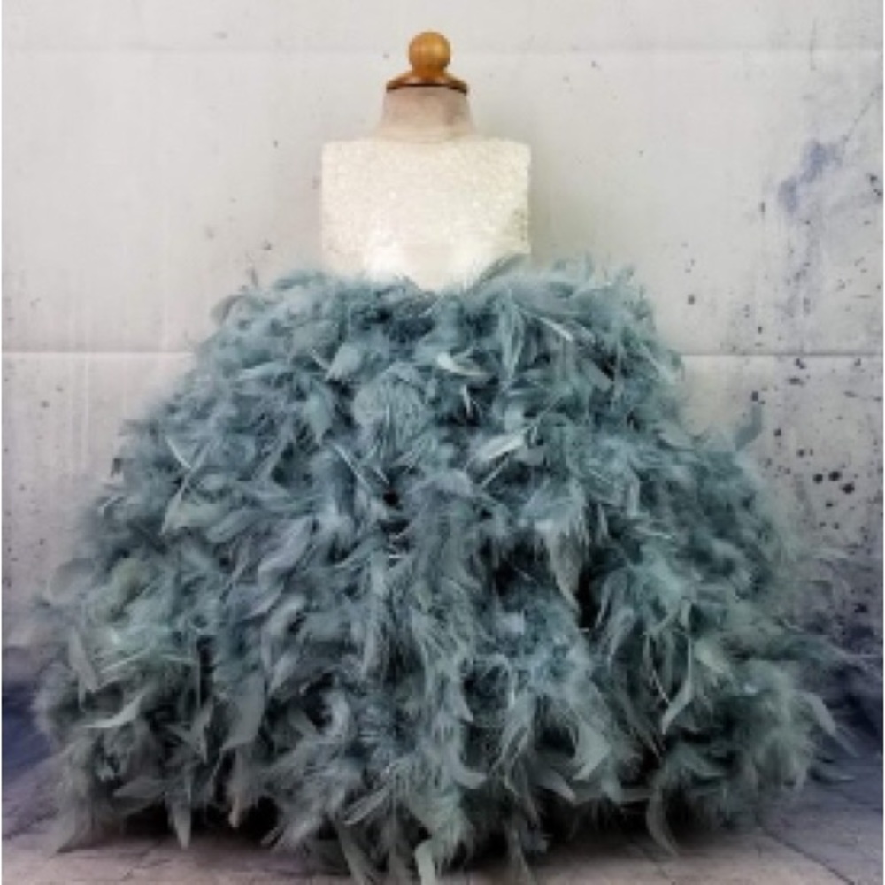 Girls CoutureDeLaFemme Feather bottom dress